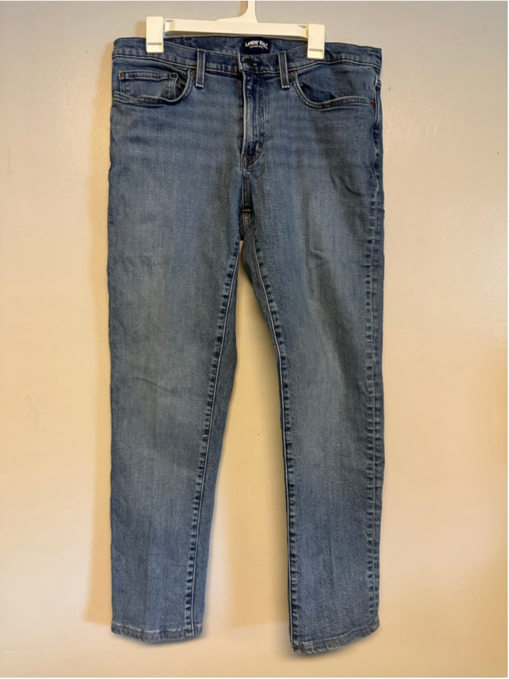 Lands' End Square Rigger Straight Fit Jeans Blue Mens Size 36x31